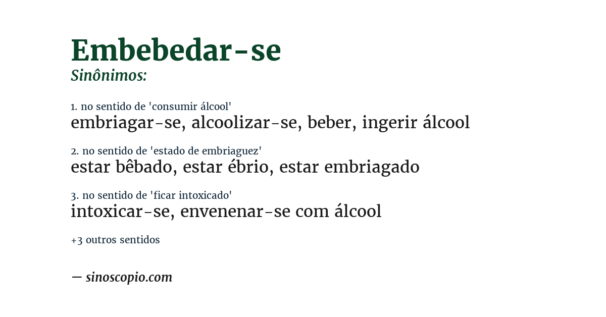 Sinônimo de embebedar-se