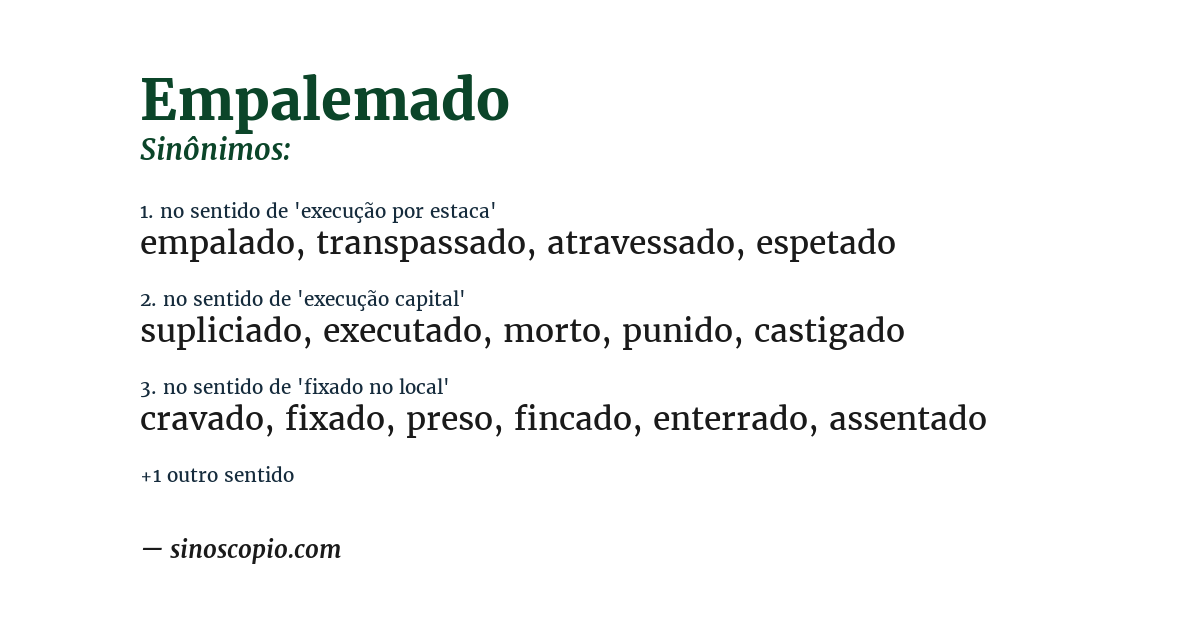 Sinônimo de empalemado