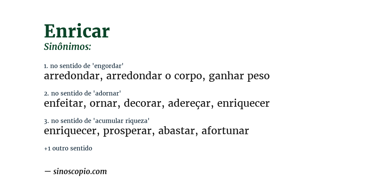 Sinônimo de enricar