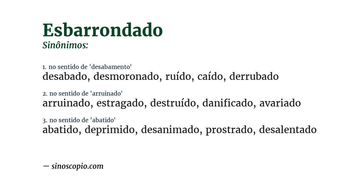 Sinônimo de esbarrondado