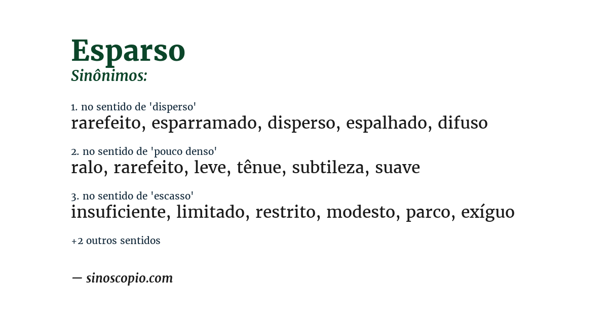 Sinônimo de esparso