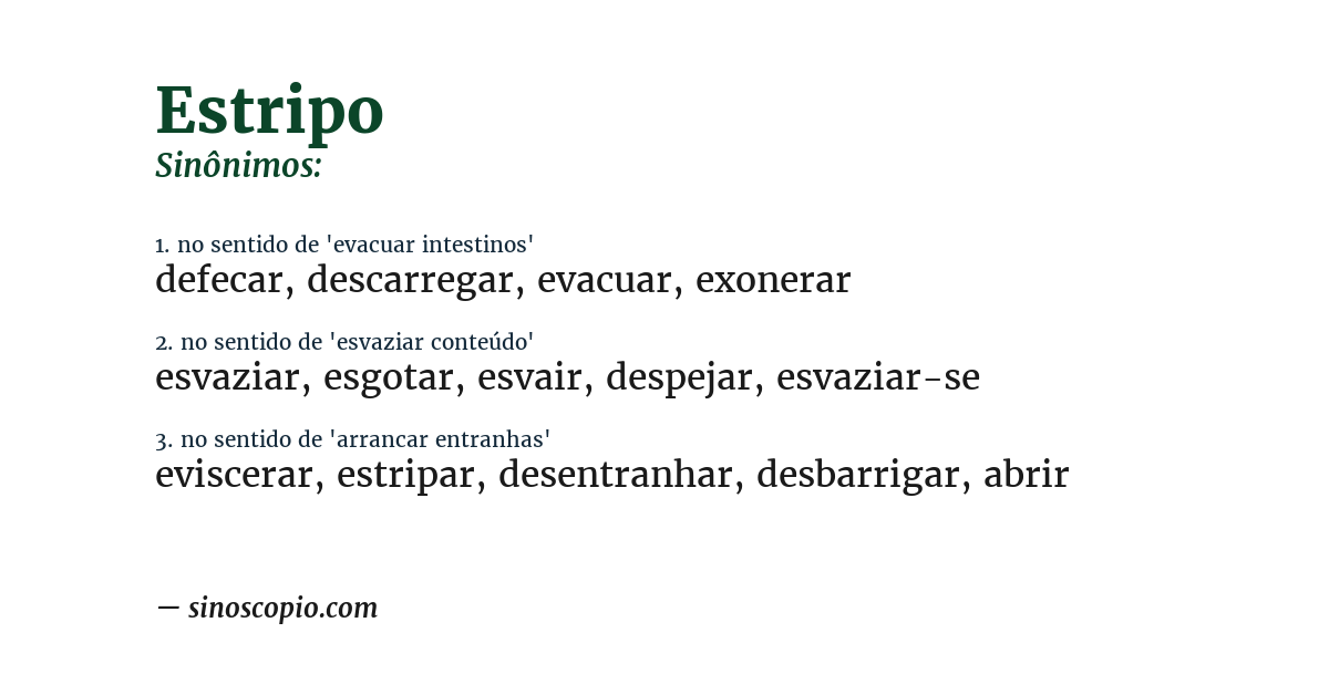 Sinônimo de estripo