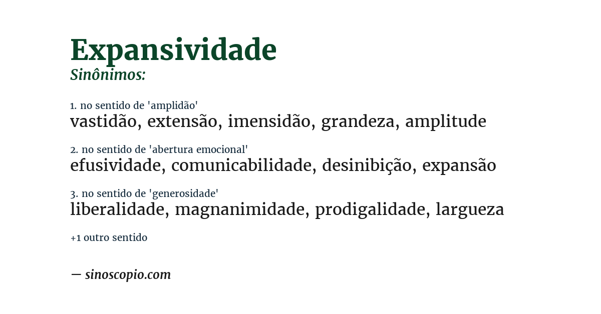 Sinônimo de expansividade