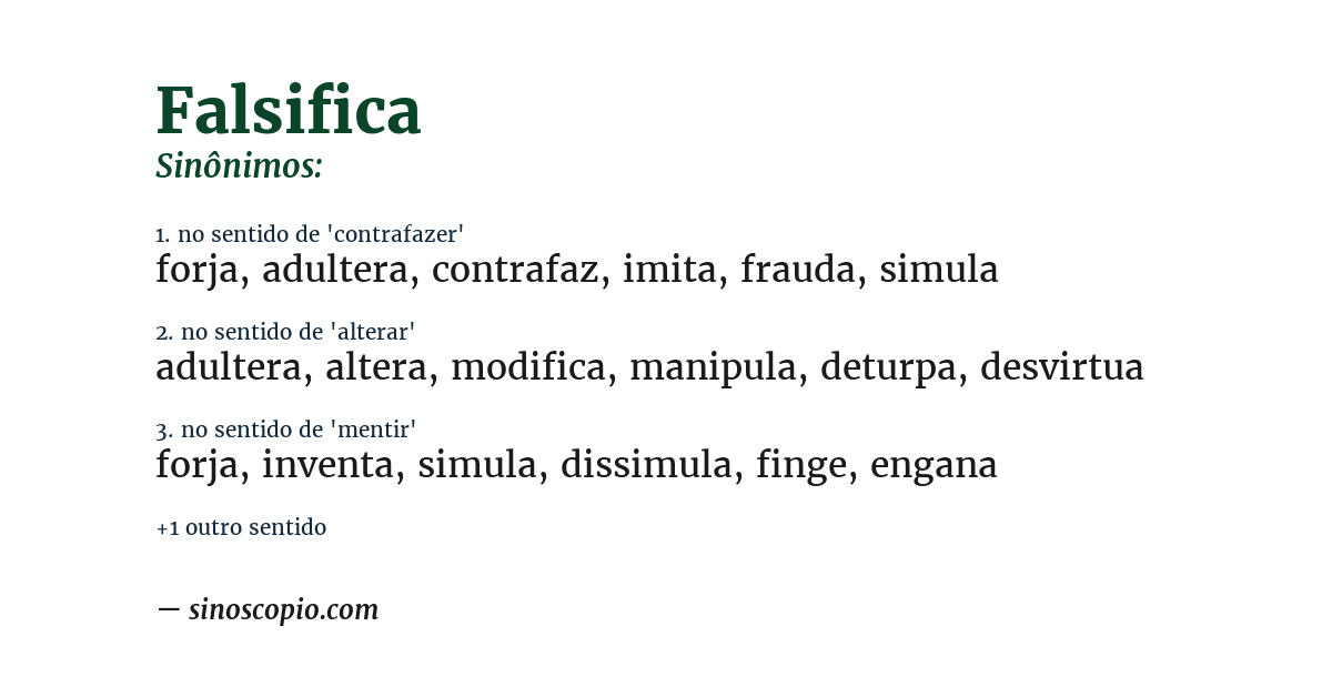 Sinônimo de falsifica