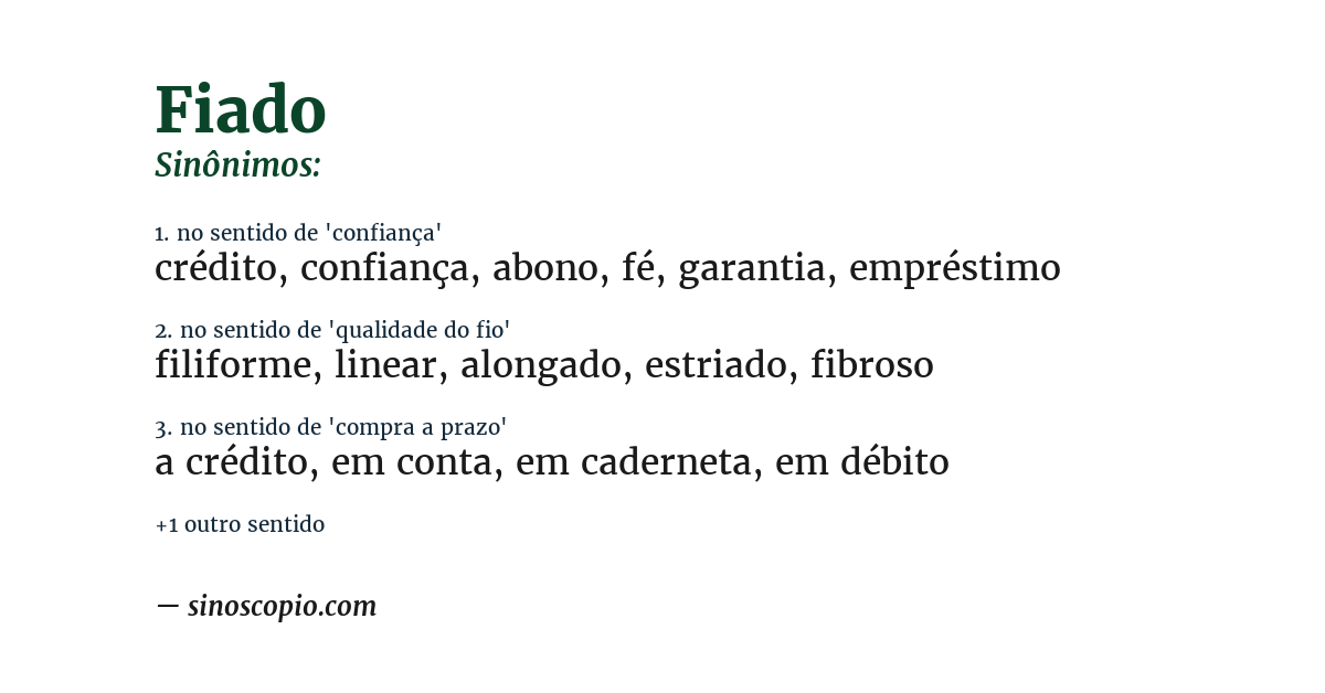 Sinônimo de fiado