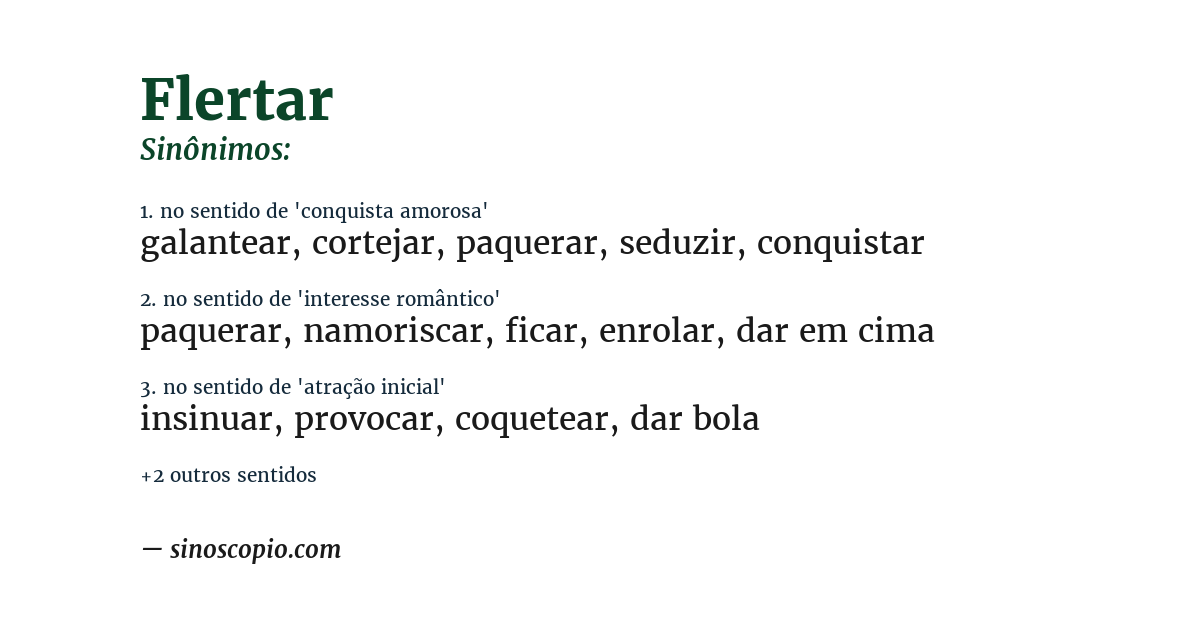 Sinônimo de flertar
