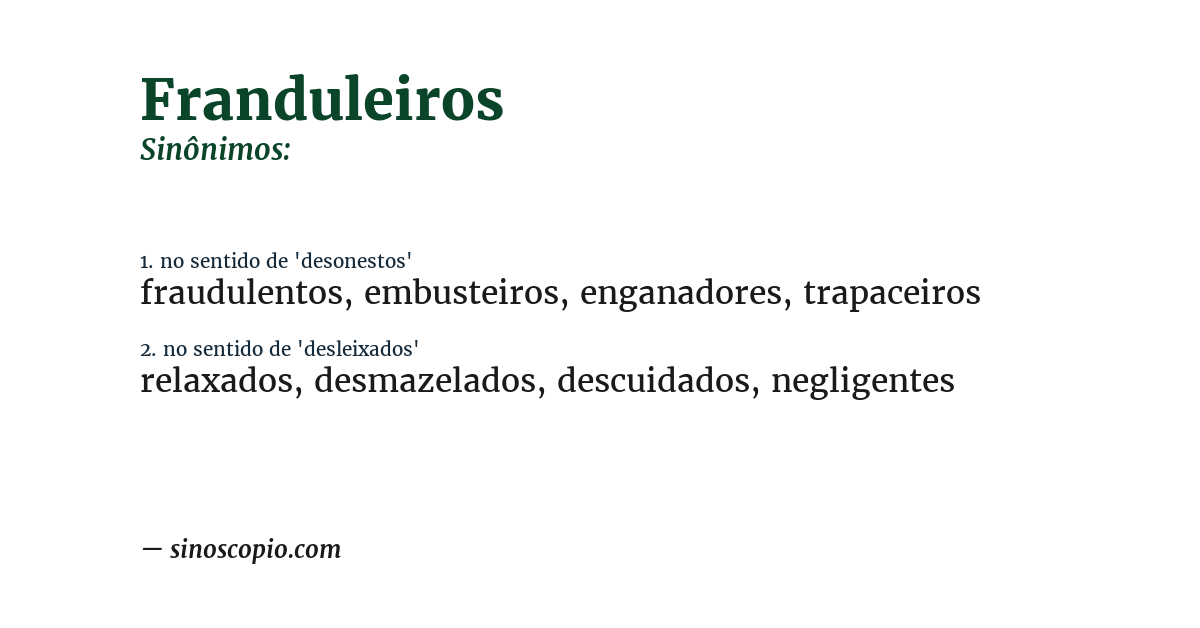 Sinônimo de franduleiros