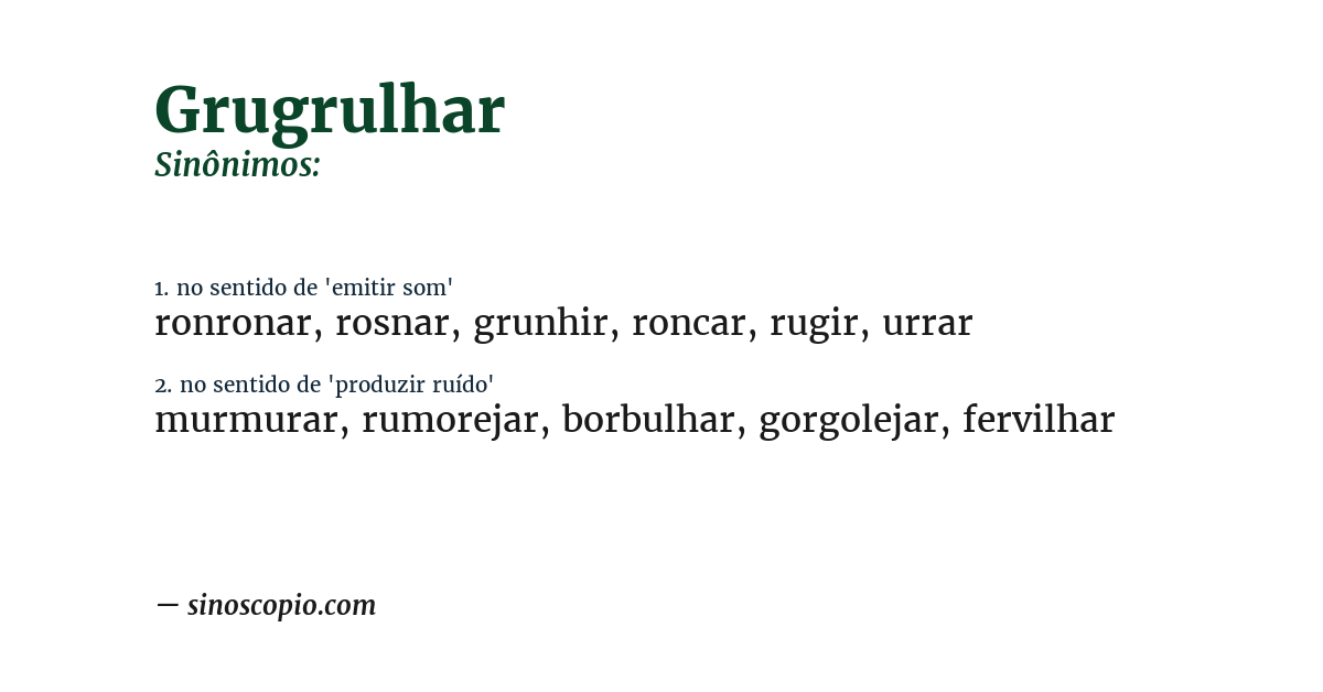 Sinônimo de grugrulhar
