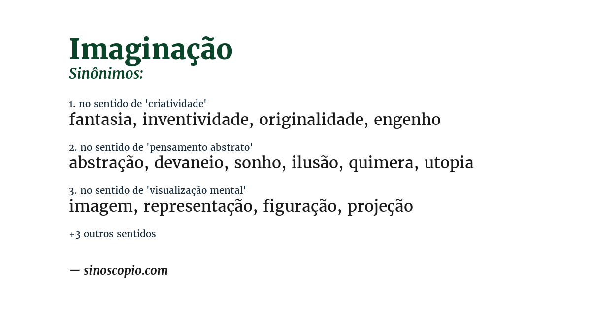 Sinônimo de imaginação