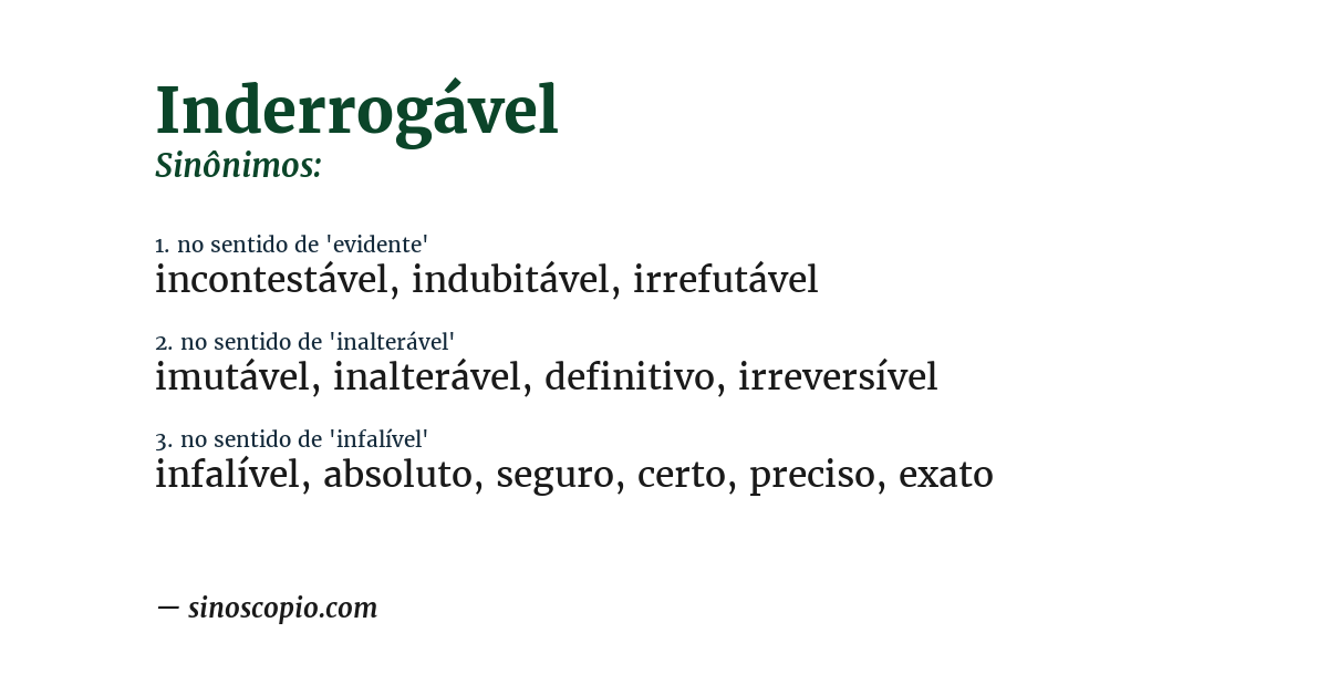 Sinônimo de inderrogável