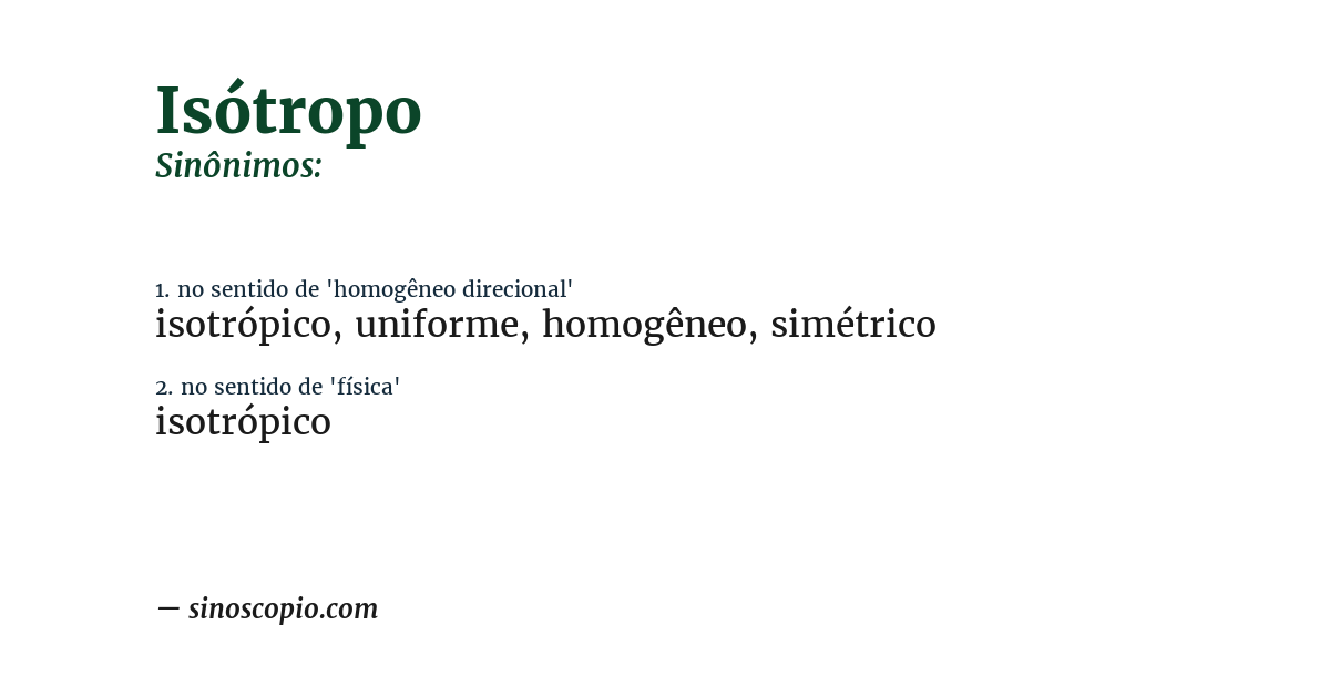 Sinônimo de isótropo