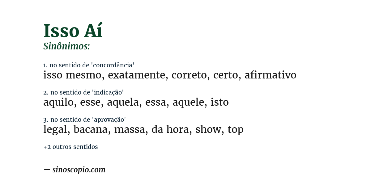 Sinônimo de isso aí
