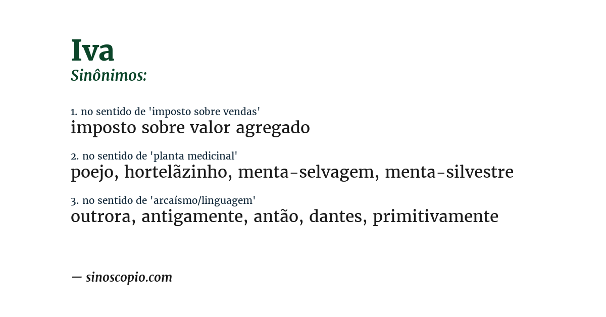 Sinônimo de iva