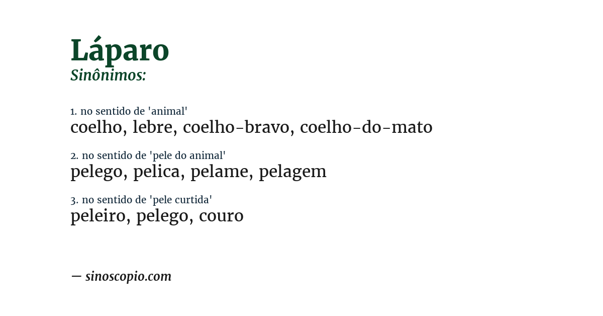 Sinônimo de láparo