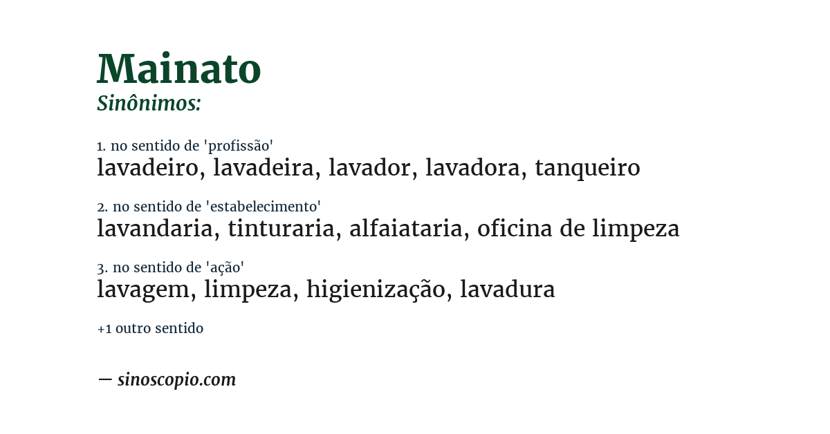 Sinônimo de mainato