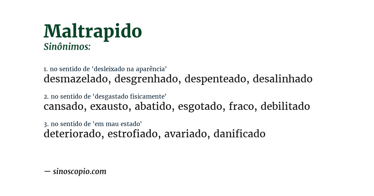 Sinônimo de maltrapido