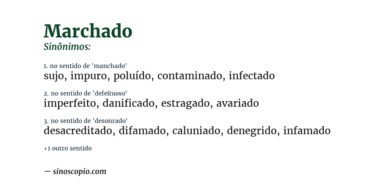 Sinônimo de marchado