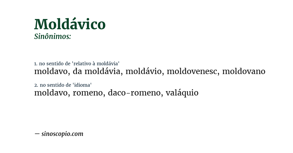 Sinônimo de moldávico