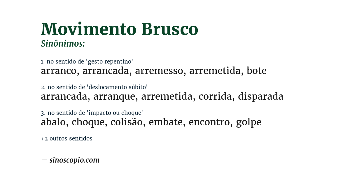 Sinônimo de movimento brusco