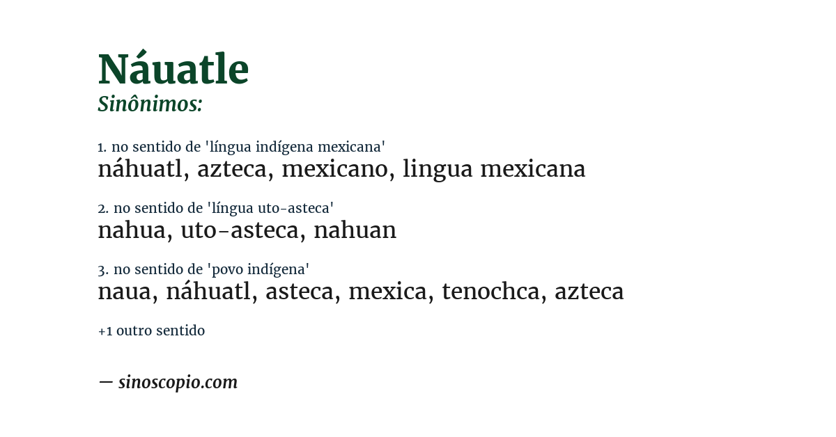 Sinônimo de náuatle