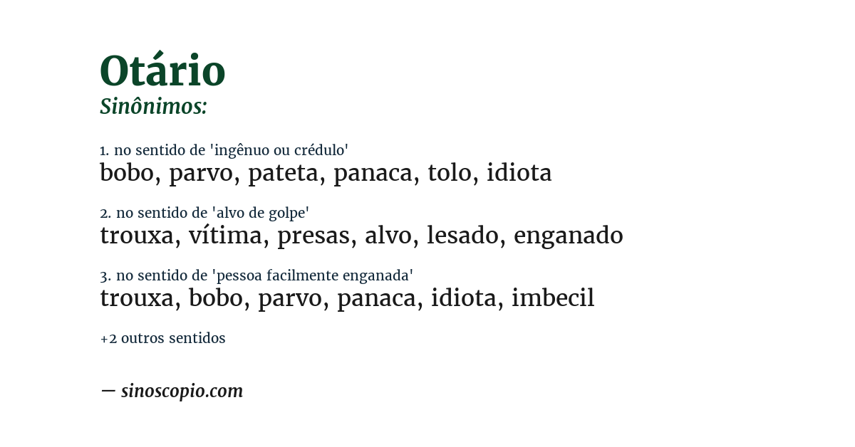 Sinônimo de otário