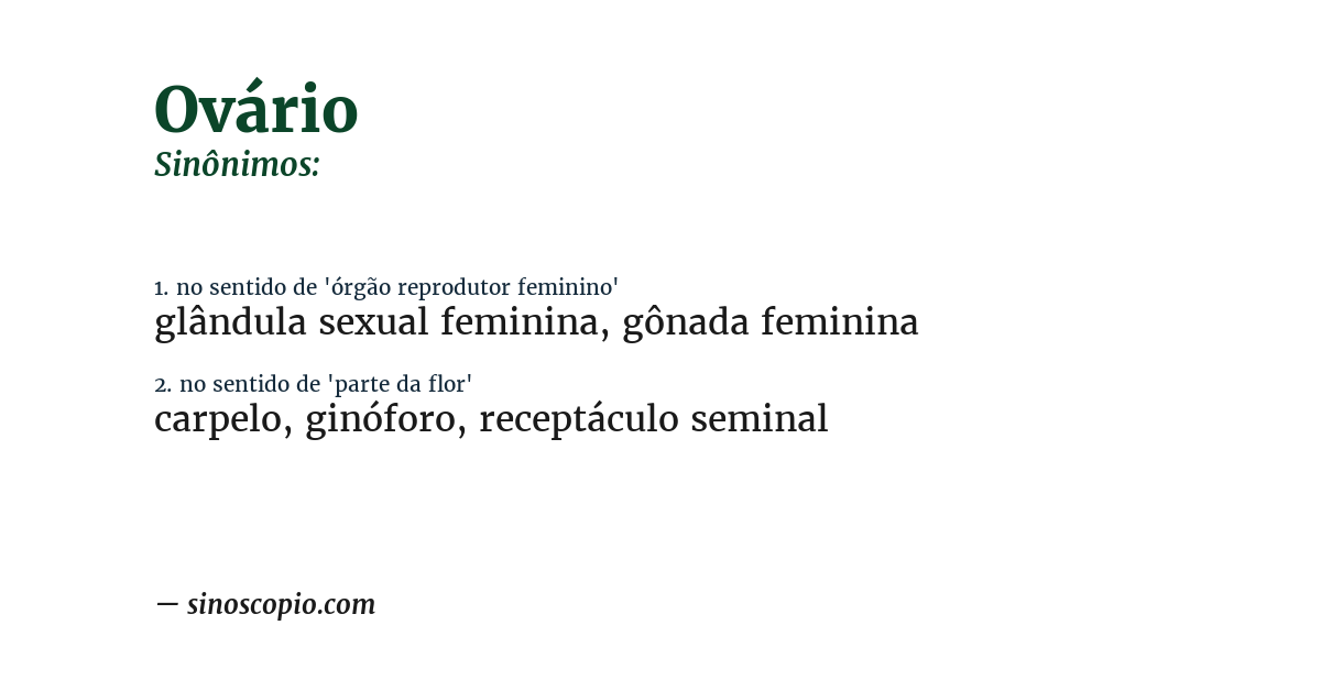 Sinônimo de ovário