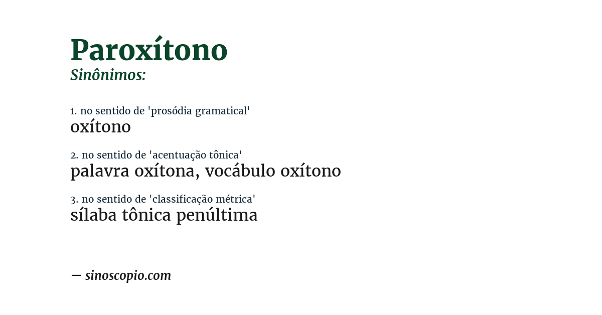 Sinônimo de paroxítono