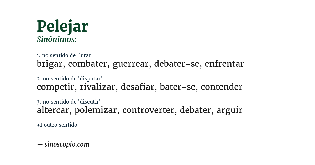 Sinônimo de pelejar
