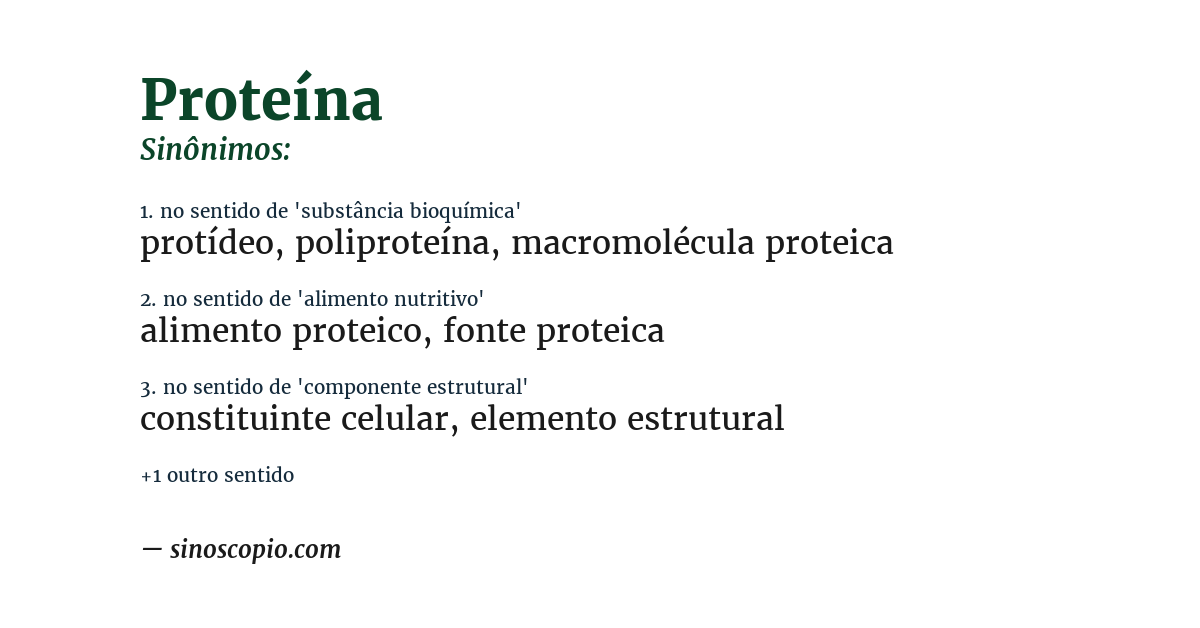 Sinônimo de proteína