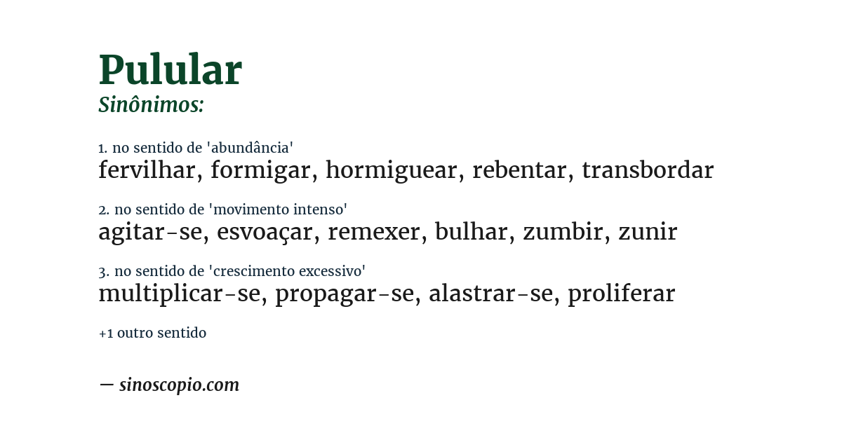 Sinônimo de pulular
