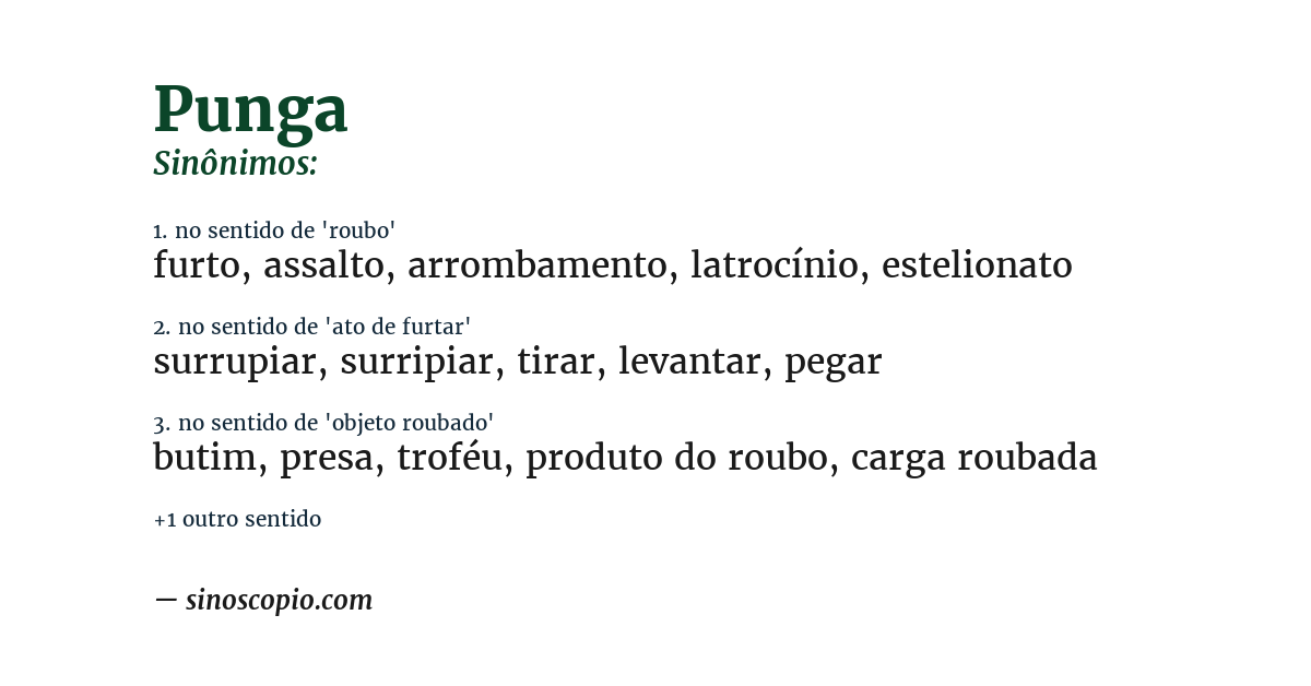 Sinônimo de punga
