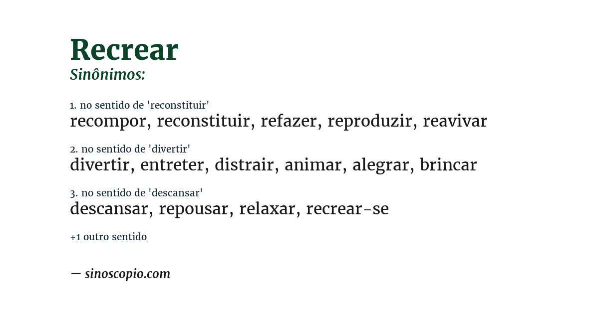 Sinônimo de recrear