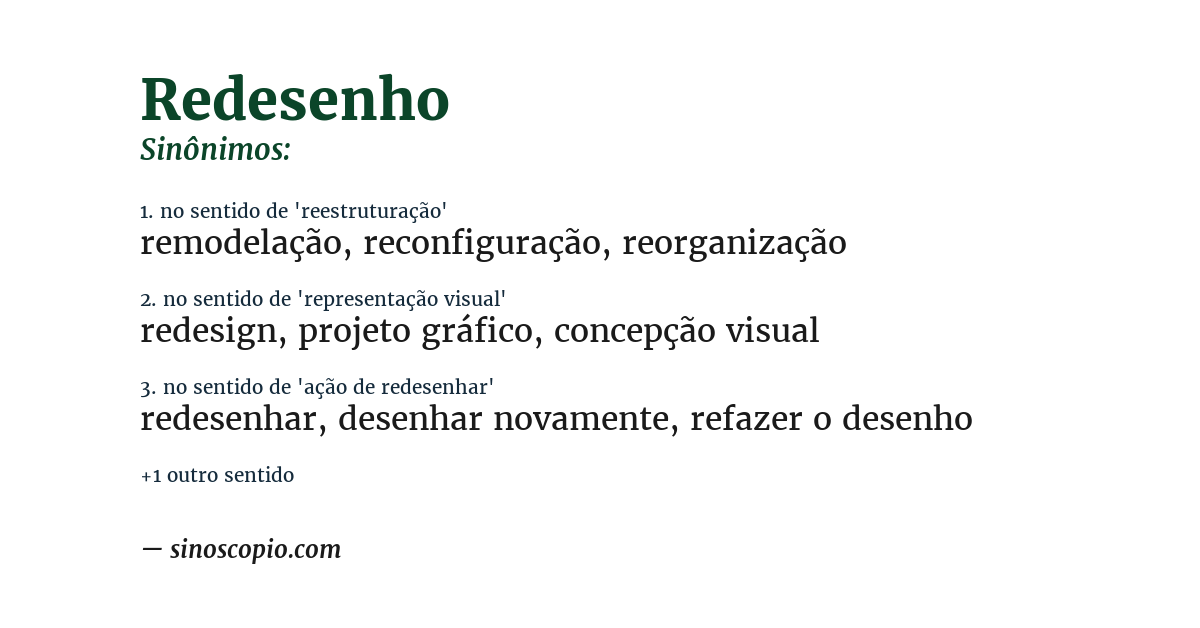 Sinônimo de redesenho