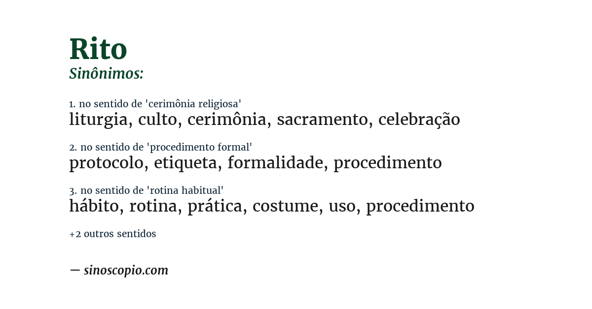 Sinônimo de rito