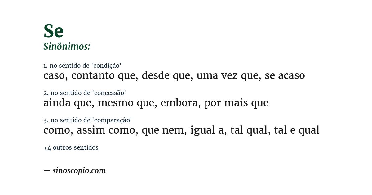 Sinônimo de se