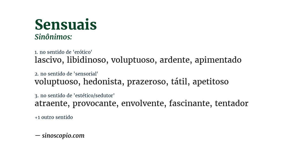 Sinônimo de sensuais
