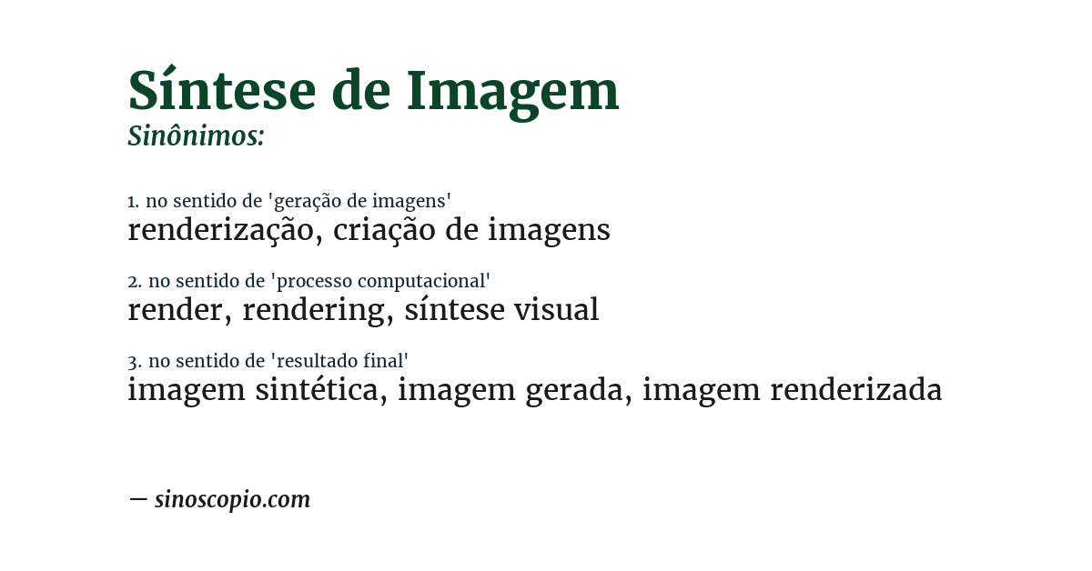 Sinônimo de síntese de imagem