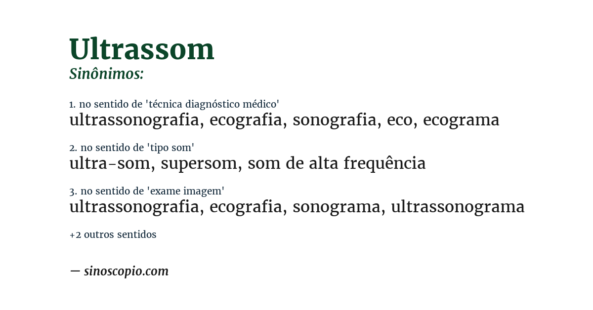 Sinônimo de ultrassom