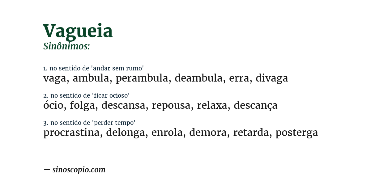 Sinônimo de vagueia