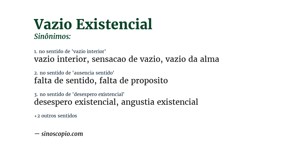 Sinônimo de vazio existencial