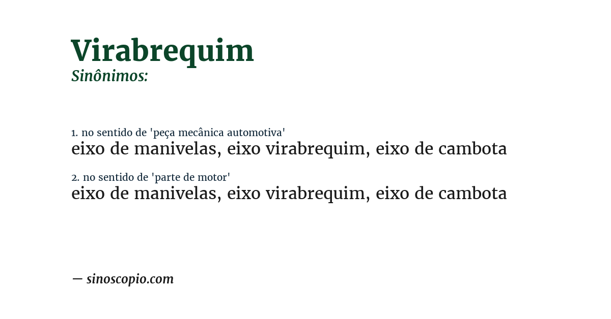 Sinônimo de virabrequim