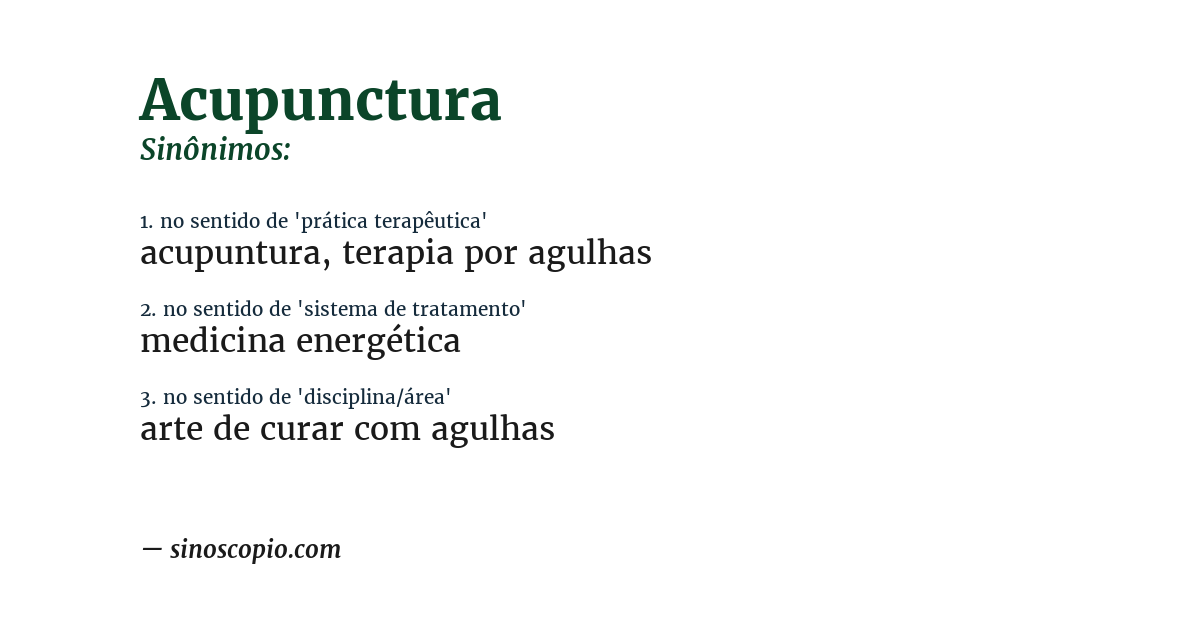Sinônimo de acupunctura
