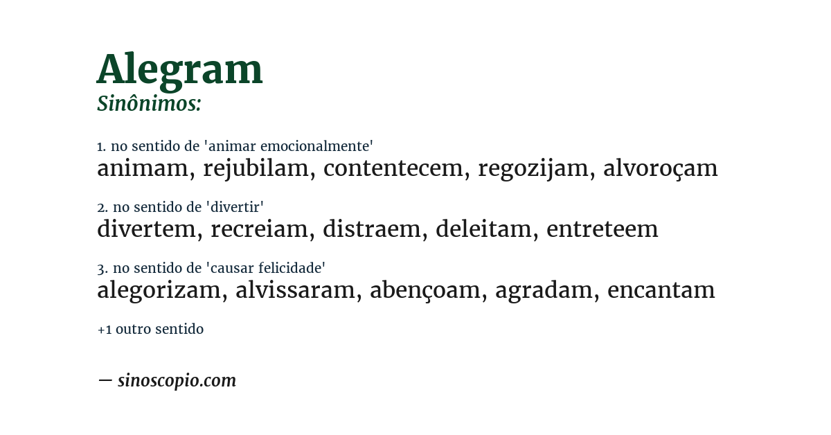 Sinônimo de alegram