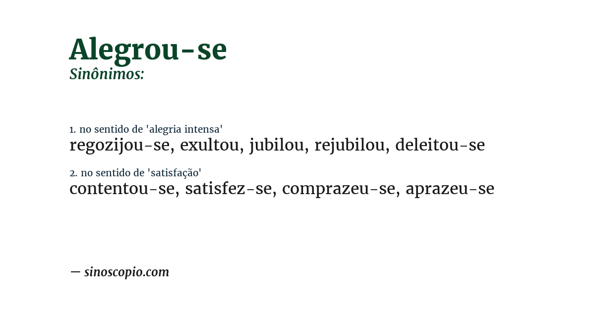 Sinônimo de alegrou-se