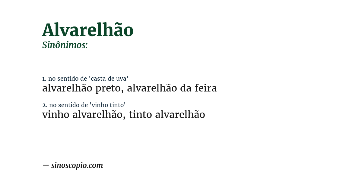 Sinônimo de alvarelhão