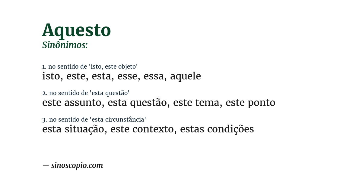 Sinônimo de aquesto