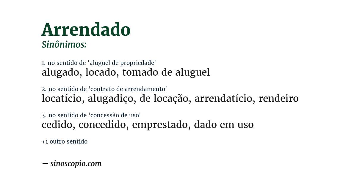 Sinônimo de arrendado