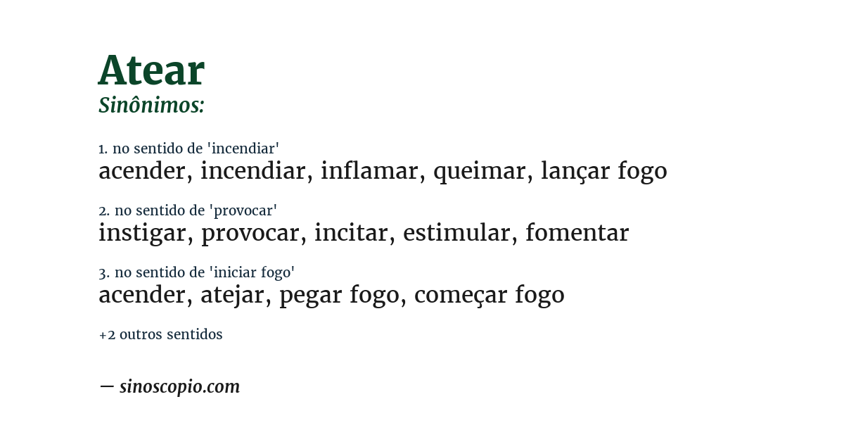 Sinônimo de atear