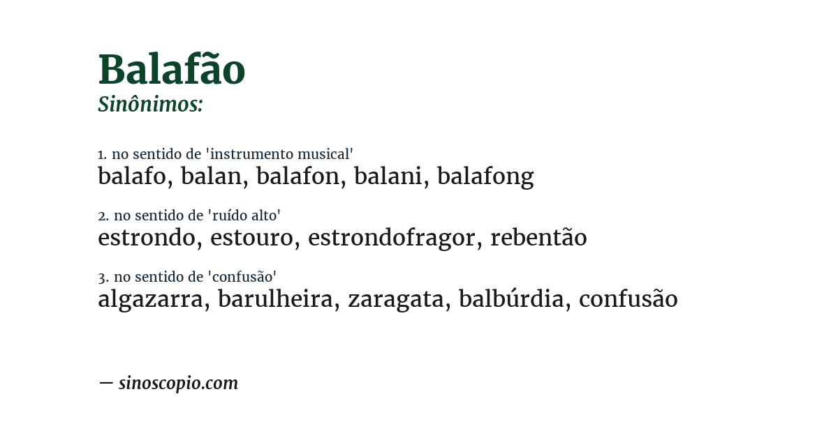 Sinônimo de balafão