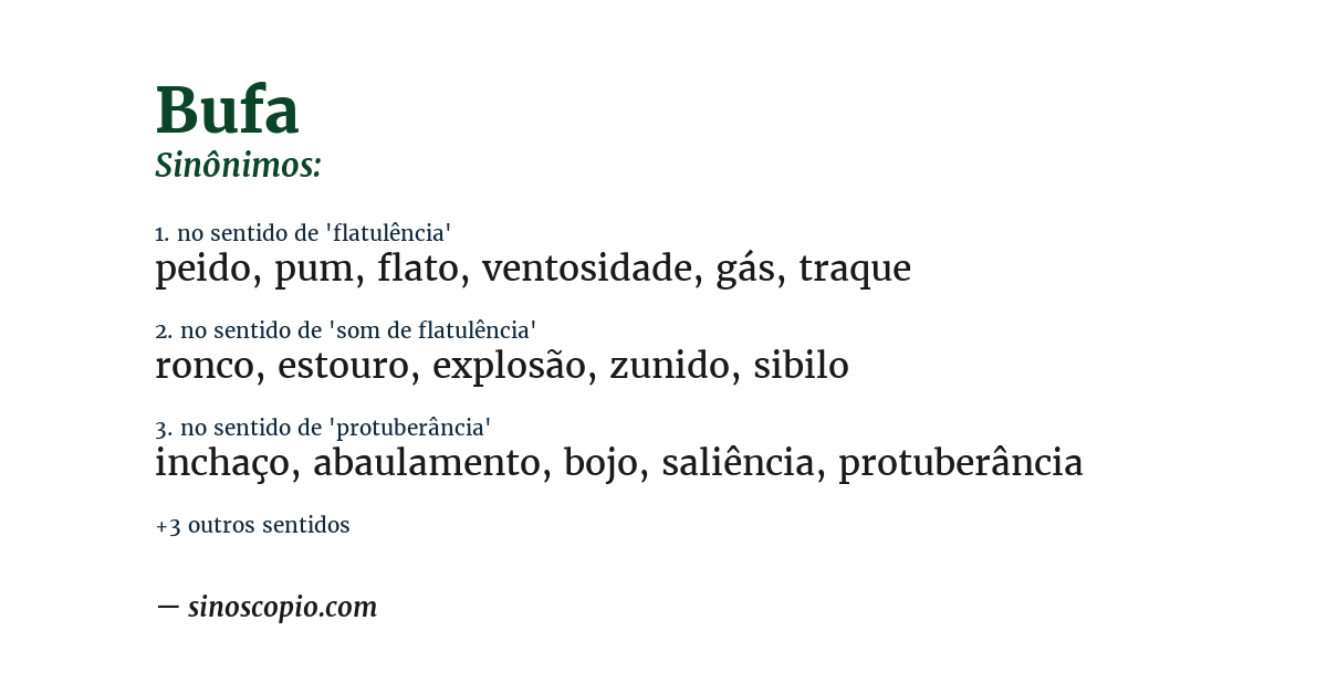 Sinônimo de bufa